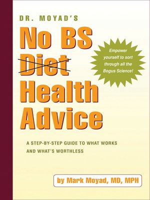 cover image of Dr. Moyad's No BS Diet Health Advice